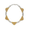 43 Carat 3 Tone Gold & Diamond Pave Necklace and Earring Set