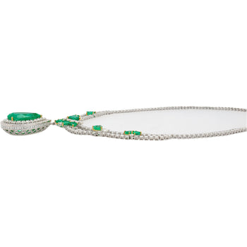 Collier chandelier à pendentif en émeraude colombienne et diamants, 45.58 carats T.W. – Assay Jewelers