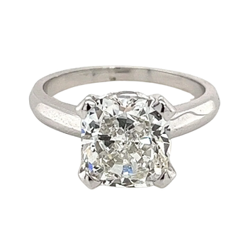 4.05 Carat Cushion Cut F Color VS1 Clarity Lab Grown Diamond Solitaire Ring – Assay Jewelers