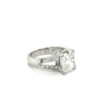 4.11 Carat Radiant Cut Lab Grown Diamond in Split-Shank Diamond Side Stone Ring