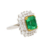 4.30 carat natural Colombian Emerald in Diamond cluster ring