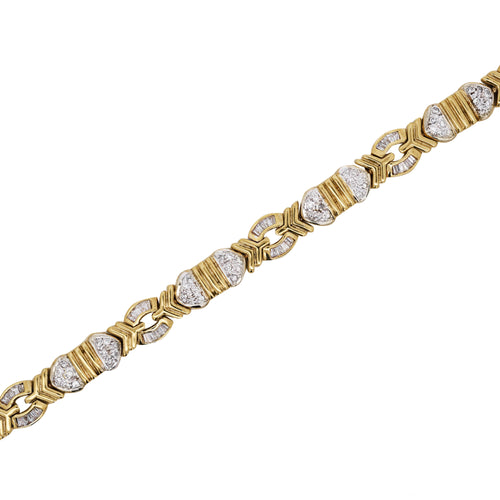 4.6 Carat Diamond Multi-Shape Link 18K Gold Unisex Bracelet
