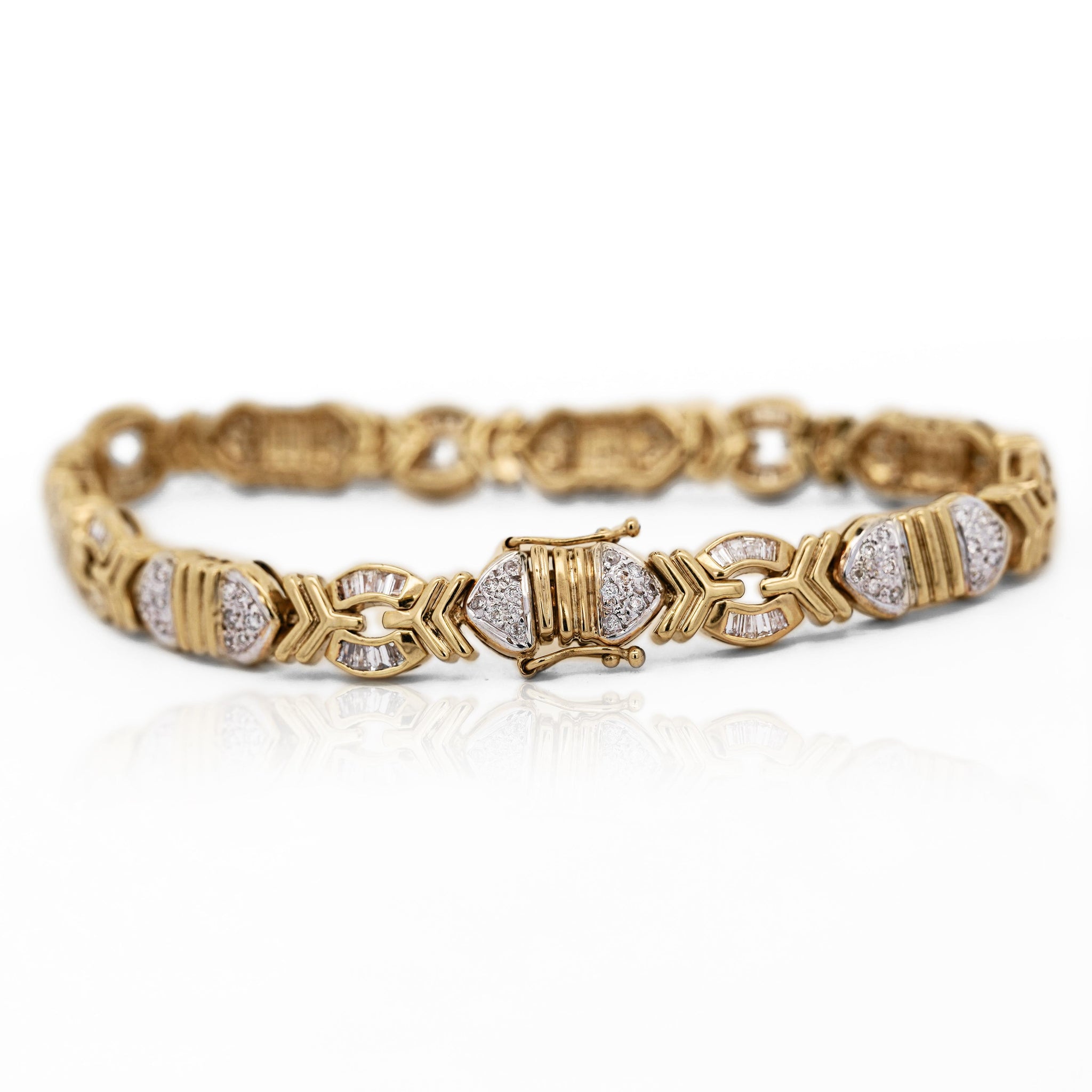 4.6 Carat Diamond Multi-Shape Link 18K Gold Unisex Bracelet