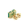 4.7 Carat TW Natural Green Emerald Stud Earrings in 14K Solid Yellow Gold