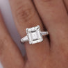 4.78ct Asscher Tapered Baguette Diamond Platinum 3Stone Ring