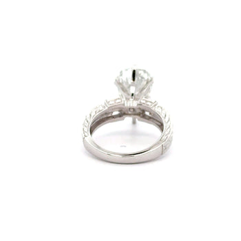 4.86 Carat Pear Cut Diamond 18K White Filigree Vintage Engagement Ring – Assay Jewelers