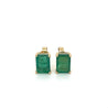 5 Carat Emerald Cut Emerald 14K Gold Stud Earrings