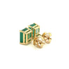 5 Carat Emerald Cut Emerald 14K Gold Stud Earrings