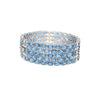 53 Carat Oval Cut Aquamarine and Diamond Multi Row Tennis Bracelet in 18K White Gold