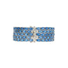 53 Carat Oval Cut Aquamarine and Diamond Multi Row Tennis Bracelet in 18K White Gold