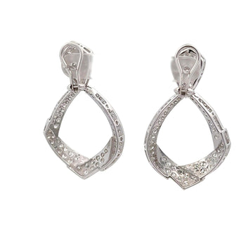 5.1 Carat Pave Diamond 14K White Gold Open Clip-On Drop Earrings – Assay Jewelers