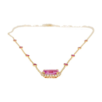 5.10 Carat No Heat Ceylon Pink Sapphire East West Floating Necklace – Assay Jewelers