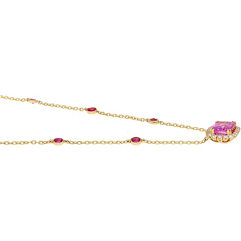5.10 Carat No Heat Ceylon Pink Sapphire East West Floating Necklace – Assay Jewelers