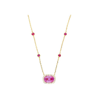 5.10 Carat No Heat Ceylon Pink Sapphire East West Floating Necklace – Assay Jewelers