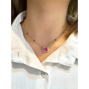 5.10 Carat No Heat Ceylon Pink Sapphire East West Floating Necklace – Assay Jewelers