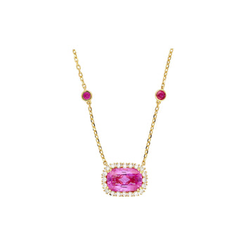 5.10 Carat No Heat Ceylon Pink Sapphire East West Floating Necklace – Assay Jewelers