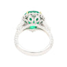 5.12 Carat Pear Cut Colombian Emerald Ring with Baguette Diamond Sides in 18K Gold