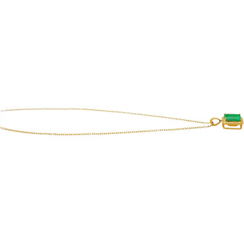 Collier avec Pendentif en émeraude naturelle de 5,42 carats, halo de diamants jaunes, en or 18k – Assay Jewelers
