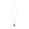 5.42 Carat Natural Emerald Pendant Necklace with Yellow Diamond Halo in 18k Gold