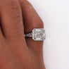 5.53 Carat Emerald Cut Lab Grown Diamond Half Bezel White Gold Ring