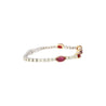 5.54 Carat Oval Cut Ruby and Diamond Tennis Bracelet in Two Tone 18K Gold