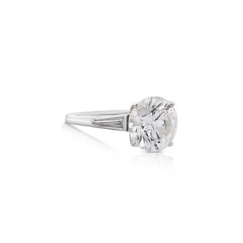5.58ct G/I1 Round Diamond Baguette Side Stones Engagement Ring – Assay Jewelers
