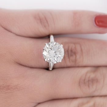 5.58ct G/I1 Round Diamond Baguette Side Stones Engagement Ring – Assay Jewelers