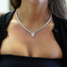 5.62 Carat Pear Diamond Solitaire Drop Pendant Necklace 18K White Gold