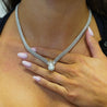 5.62 Carat Pear Diamond Solitaire Drop Pendant Necklace 18K White Gold