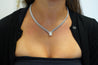 5.62 Carat Pear Diamond Solitaire Drop Pendant Necklace 18K White Gold