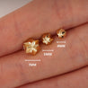 5mm 14K Gold Diamond Cut Hexagon Star Stud Earrings Screw Back
