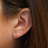 5mm 14K Gold Diamond Cut Hexagon Star Stud Earrings Screw Back