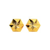 5mm 14K Gold Diamond Cut Hexagon Star Stud Earrings Screw Back