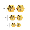 5mm 14K Gold Diamond Cut Hexagon Star Stud Earrings Screw Back