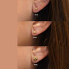 5mm 14K Gold Diamond Cut Hexagon Star Stud Earrings Screw Back
