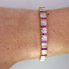 6 Carat Baguette-Cut Ruby & Diamond 14K Gold Link Bracelet