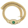 6 Carat Natural Colombian Emerald & Diamond Choker Necklace 18 Karat Gold - RS