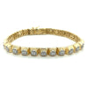 6 Carat TW 14K Solid Gold Men's Two Tone Square Shaped Diamond Link Bracelet