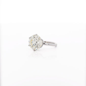 6.29 Carat Diamond 6-Prong Crown Basket Setting 14K White Gold Engagement Ring – Assay Jewelers