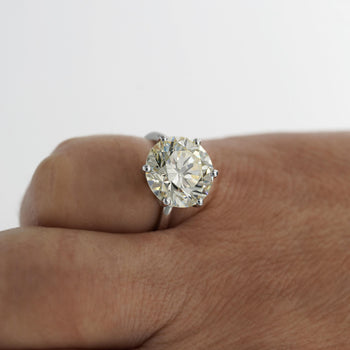 6.29 Carat Diamond 6-Prong Crown Basket Setting 14K White Gold Engagement Ring – Assay Jewelers