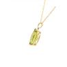 6.88 Carat Peridot Pendant Necklace in 14K Yellow Gold Rope Chain