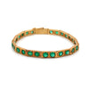 7 Carat Colombian Emerald Bracelet 18K Gold Vintage Box Link Matte Finish