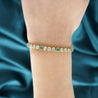 7 Carat Diamond and Emerald Bezel Set 14K Gold Tennis Bracelet