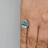 7.15 Carat Oval Aquamarine & Diamond Floral Filigree Platinum Ring