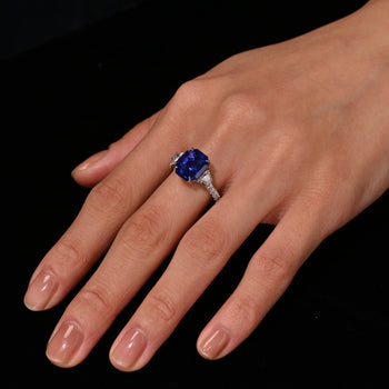 7.19 Carat Color Changing No Heat Ceylon Sapphire and Diamond Ring – Assay Jewelers