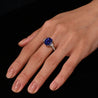 7.19 Carat Color Changing No Heat Ceylon Sapphire and Diamond Ring