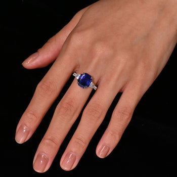 7.19 Carat Color Changing No Heat Ceylon Sapphire and Diamond Ring – Assay Jewelers