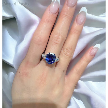 7.19 Carat Color Changing No Heat Ceylon Sapphire and Diamond Ring – Assay Jewelers