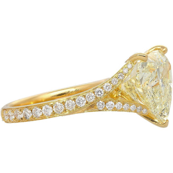 7.29 Carat Heart Shape K Color I1 Clarity Diamond 18K Vintage Engagement Ring – Assay Jewelers