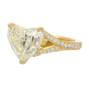 7.29 Carat Heart Shape K Color I1 Clarity Diamond 18K Vintage Engagement Ring – Assay Jewelers